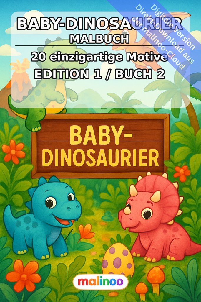 Süße Baby-Dinosaurier zum Sofort-Ausmalen