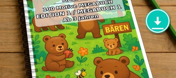Gemütliche Bären-Auszeit zum Sofort-Losmalen