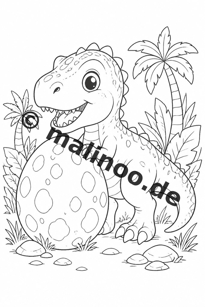 Süße Baby-Dinosaurier zum Sofort-Ausmalen