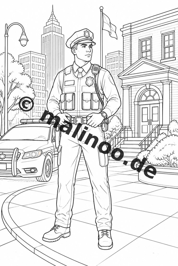 Polizei-Malspaß zum Sofortloslegen