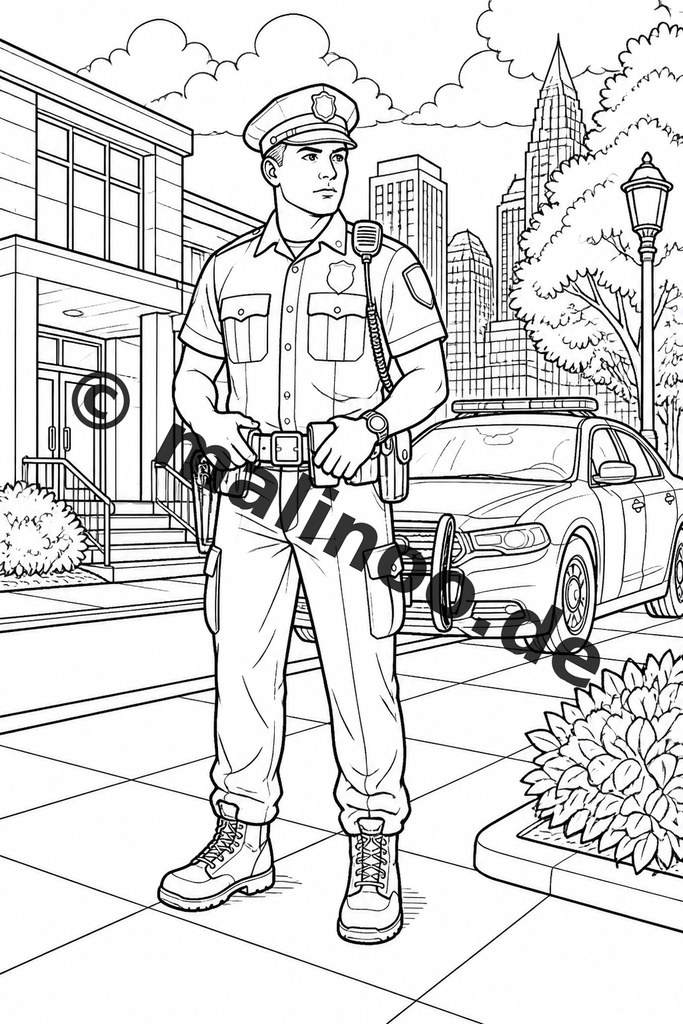 Polizei-Ausmalspaß zum Sofort-Download