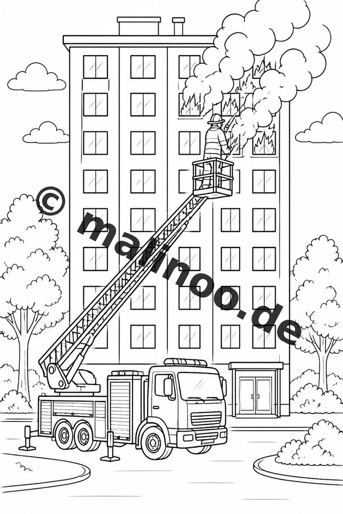 Tatütata – Ausmalspaß rund um die Feuerwehr
