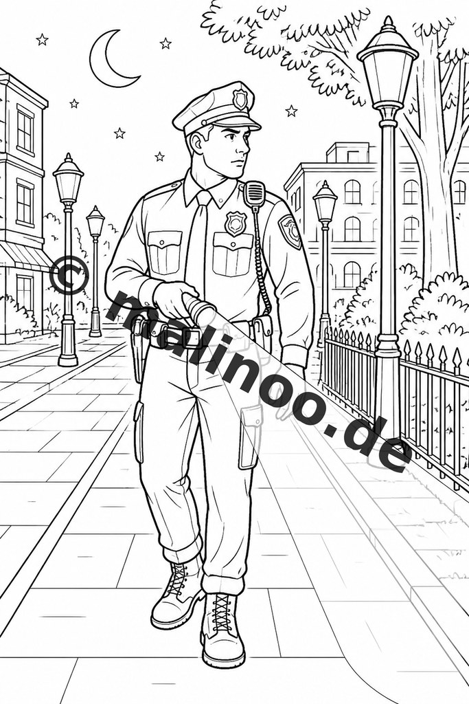 Polizei-Ausmalspaß zum Sofort-Download