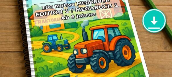 Großer Ausmalspaß rund um starke Trecker
